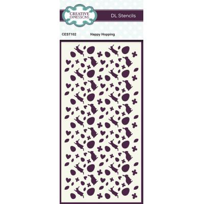 Creative Expressions Slimline Stencils - Happy Hopping