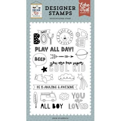 Echo Park Dream Big Little Boy Clear Stamps - Sweet Boy