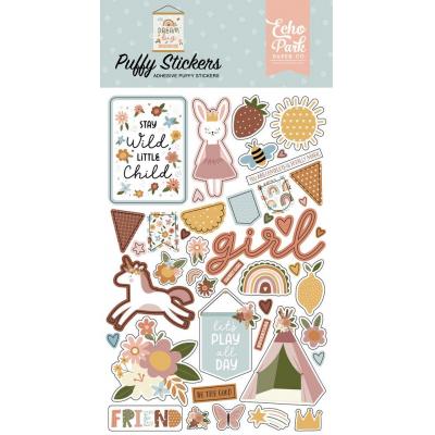 Echo Park Dream Big Little Girl Sticker - Puffy Stickers