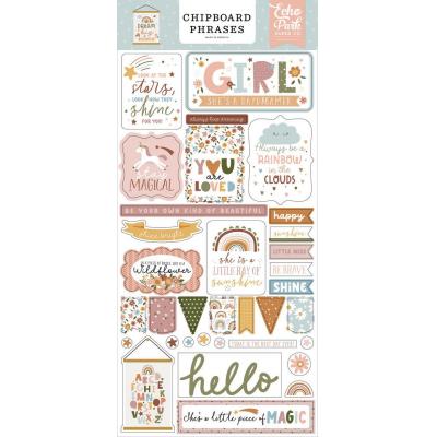 Echo Park Dream Big Little Girl Sticker - Chipboard Phrases