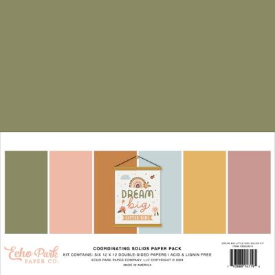 Echo Park Dream Big Little Girl Cardstock - Solid Kit