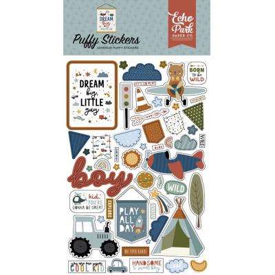 Echo Park Dream Big Little Boy Sticker - Puffy Stickers