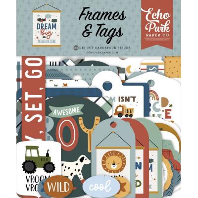 Echo Park Dream Big Little Boy Die Cuts - Frames & Tags