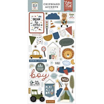 Echo Park Dream Big Little Boy Sticker - Chipboard Accents