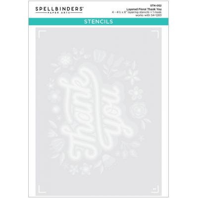 Spellbinders Layered Stencils - Floral Thank You