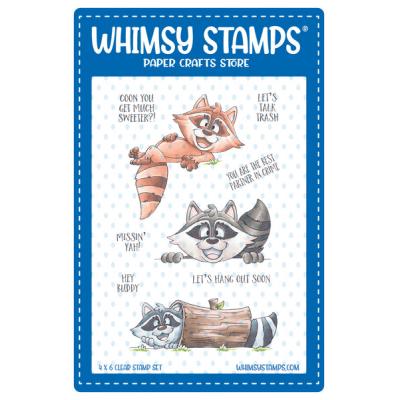 Whimsy Stamps Dustin Pike Clear Stamps - Coon Talk