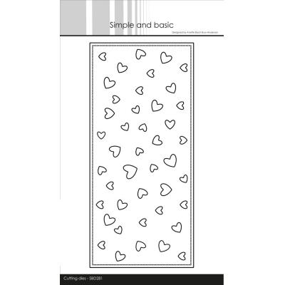 Simple and Basic Cutting Dies - Slimcard Lots Of Hearts
