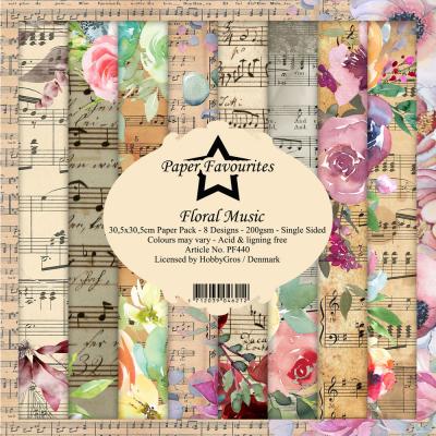 Dixi Craft Paper Favourites Floral Music Designpapiere - Paper Pack