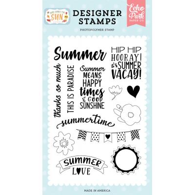Echo Park Here Comes The Sun Clear Stamps - Summer Love