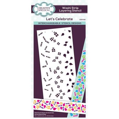 Creative Expressions Washi Strip Layering Stencil - Let's Celebrate