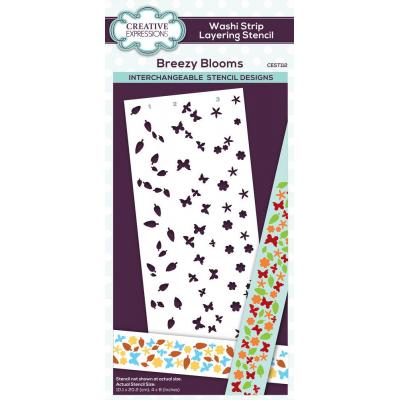 Creative Expressions Washi Strip Layering Stencil - Breezy Blooms