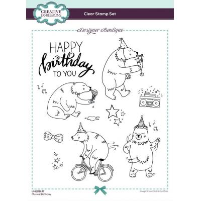 Creative Expressions Designer Boutique Clear Stamps - Musical Birthday