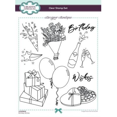 Creative Expressions Designer Boutique Clear Stamps - Birthday Wishes