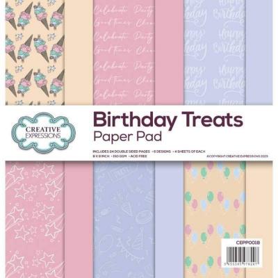 Creative Expressions Birthday Treats Designpapiere - Paper Pad