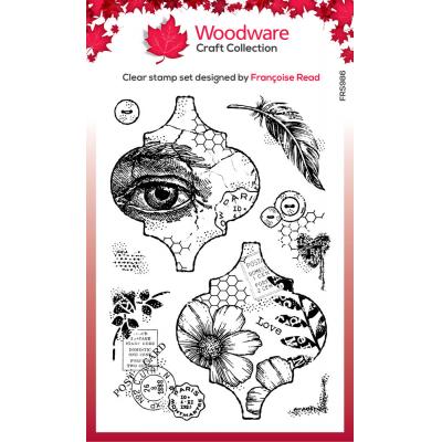 Creative Expressions Woodware Craft Collection Clear Stamps - Vintage Tiles