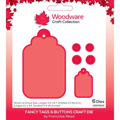 Creative Expressions Woodware Craft Die - Fancy Tags & Buttons