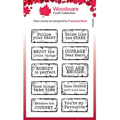 Creative Expressions Woodware Craft Collection Clear Stamps - Distressed Labels
