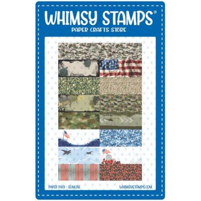 Whimsy Stamps Deb Davis Slimline Paper Pack Designpapiere - Military