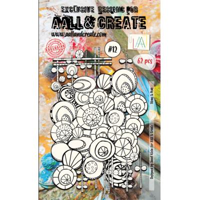 AALL & Create Ephemera Paper Die Cuts Nr.12 - Stems & Pods White