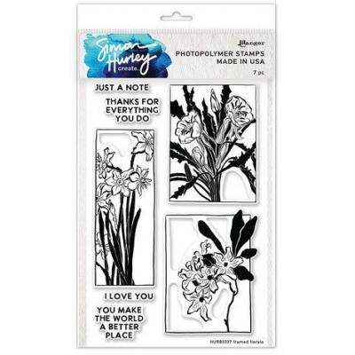 Ranger Simon Hurley Clear Stamps - Framed Florals