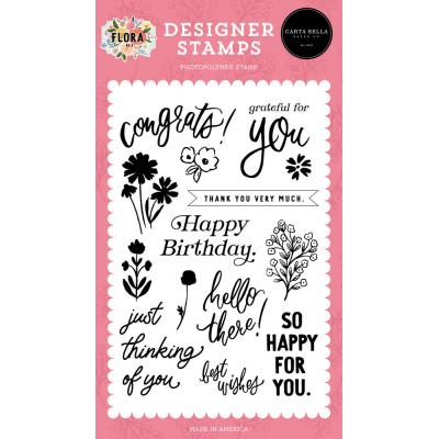 Carta Bella Flora No. 6 Clear Stamps - Grateful For You