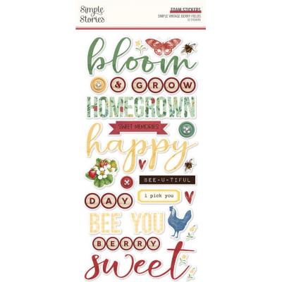 Simple Stories Vintage Berry Fields Sticker - Foam Stickers