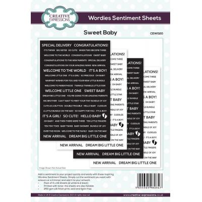 Creative Expressions Wordies Sentiment Sheets - Sweet Baby
