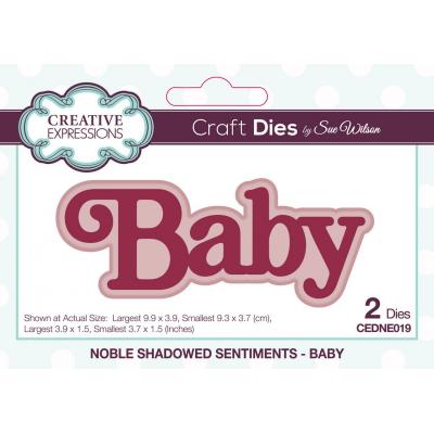 Creative Expressions Sue Wilson Noble Shadowed Craft Dies - Sentiments Baby