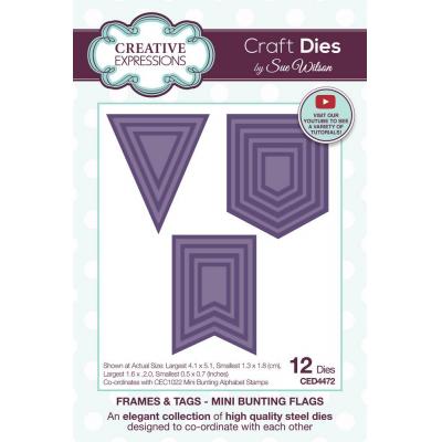 Creative Expressions Sue Wilson Craft Dies - Frames & Tags Mini Bunting Flags