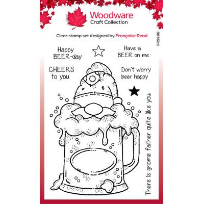Creative Expressions Woodware Craft Collection Clear Stamps - Beer Gnome