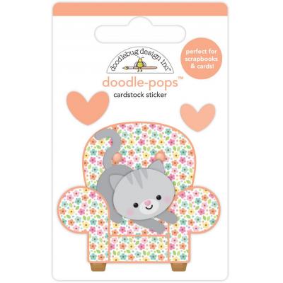 Doodlebug Design Pretty Kitty Sticker - Cozy Kitty