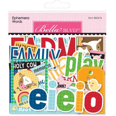 Bella Blvd Eieio Die Cuts - Ephemera Words