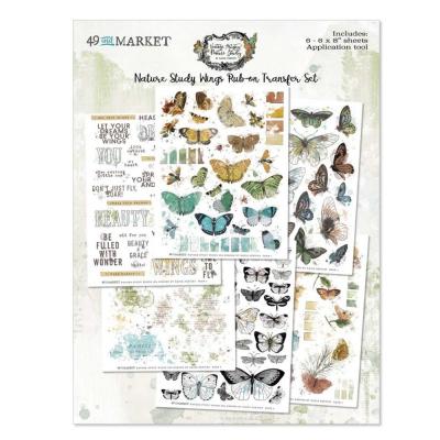 49 and Market Vintage Artistry Nature Study - Wings Rub-on Transfer Set