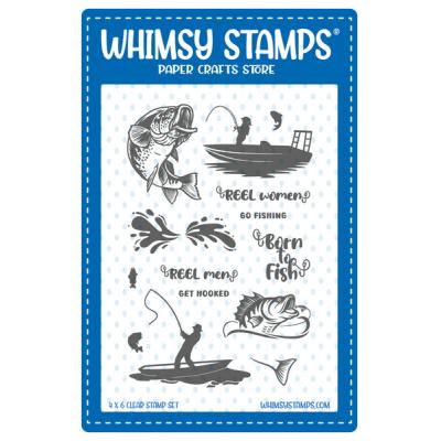 Whimsy Stamps Deb Davis Clear Stamps - Born To Fish