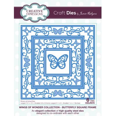 Creative Expressions Sue Wilson Craft Die - Wings of Wonder - Butterfly Square Frame