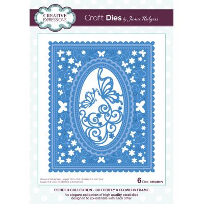 Creative Expressions Sue Wilson Craft Die - Pierced Collection - Butterfly & Flowers Frame