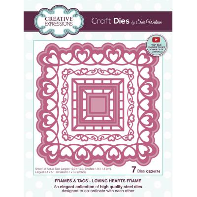 Creative Expressions Sue Wilson Craft Die - Frames & Tags - Loving Hearts Frame