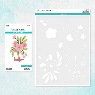 Spellbinders Hello Blooms Stencil & Die Bundle