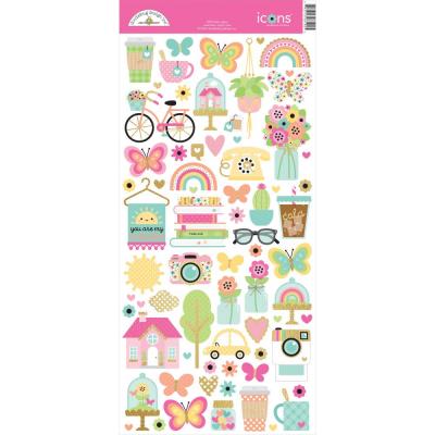 Doodlebug Hello Again - Icons Sticker