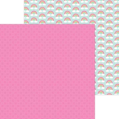 Doodlebug Hello Again Cardstock - Pink Poppies