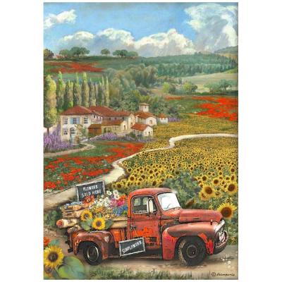 Stamperia Sunflower Art - Vintage Car