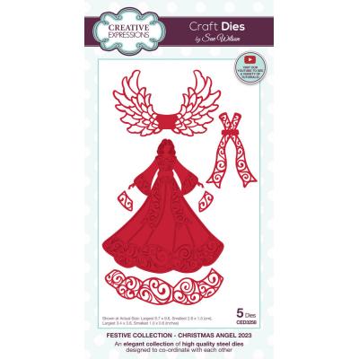 Creative Expressions Sue Wilson Craft Die - Festive Christmas Angel 2023