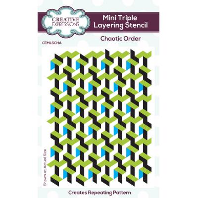 Creative Expressions Mini Triple Layering Stencil - Chaotic Order