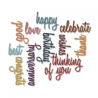 Sizzix Thinlits Die - Celebration Words: Script