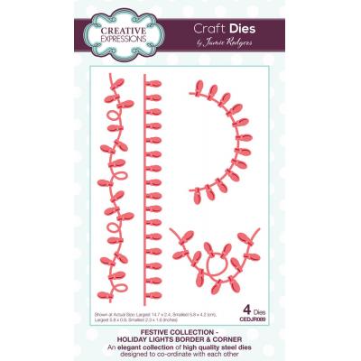 Creative Expressions Craft Dies Holiday Lights Border & Corner