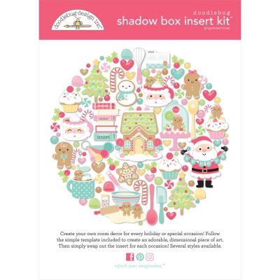 Doodlebug Gingerbread Kisses - Shadow Box Insert Kit