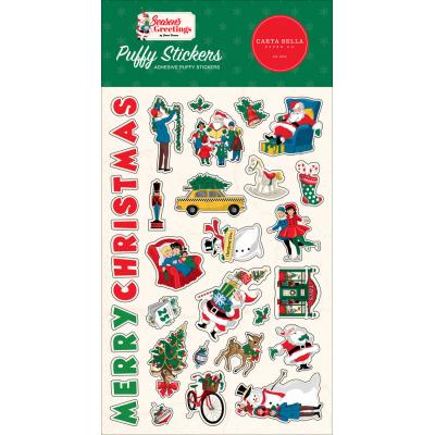 Carta Bella Season's Greetings - Puffy Stickers