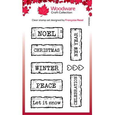 Woodware Stempel Christmas Junk Labels