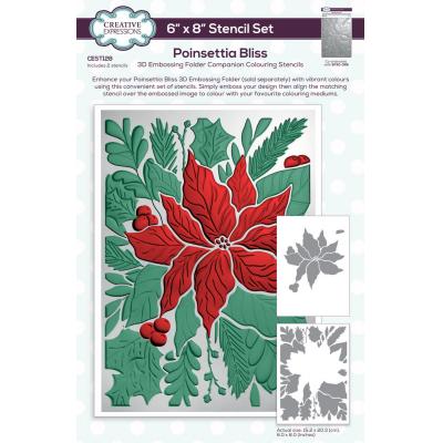 Creative Expressions Companion Colouring Stencil Poinsettia Bliss