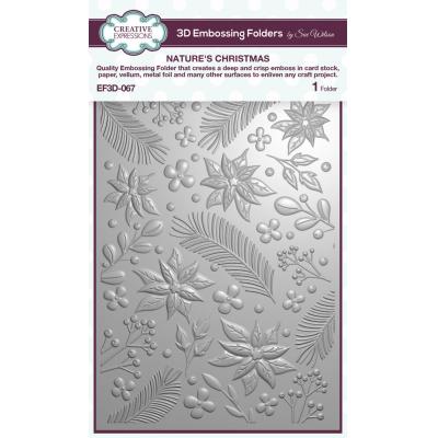 Creative Expressions Sue Wilson 3D Embossing Folder Nature's Christmas